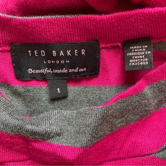 Ted Baker London Pink Striped Sleeveless Bodycon Dress size 1 - Picture 5 of 5